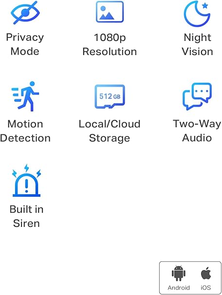 TP-Link Tapo 1080P Indoor Security Camera for Baby Monitor, Dog Camera w/Motion Detection, 2-Way Audio Siren, Night Vision, Cloud & SD Card Storage, Works w/Alexa & Google Home (Tapo C100)