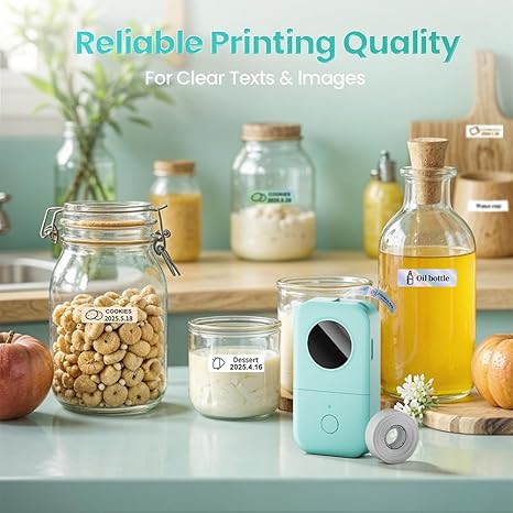 Phomemo D30 Label Maker Machine, Portable Bluetooth Mini Label Printer, Smart Phone Handheld Thermal Sticker Small Labeler Multiple Templates Font Icon Inkless for Home Office