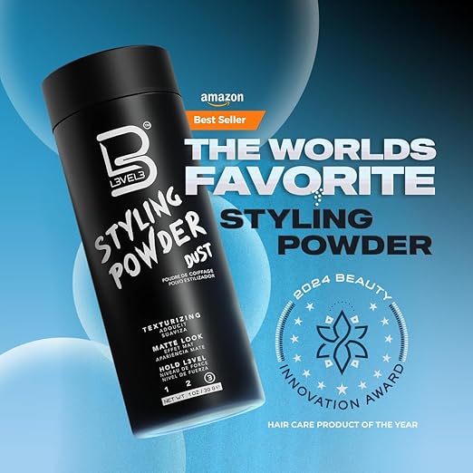 L3 Level 3 Styling Powder - Natural Look Mens Powder - Easy to Apply with No Oil or Greasy Residue