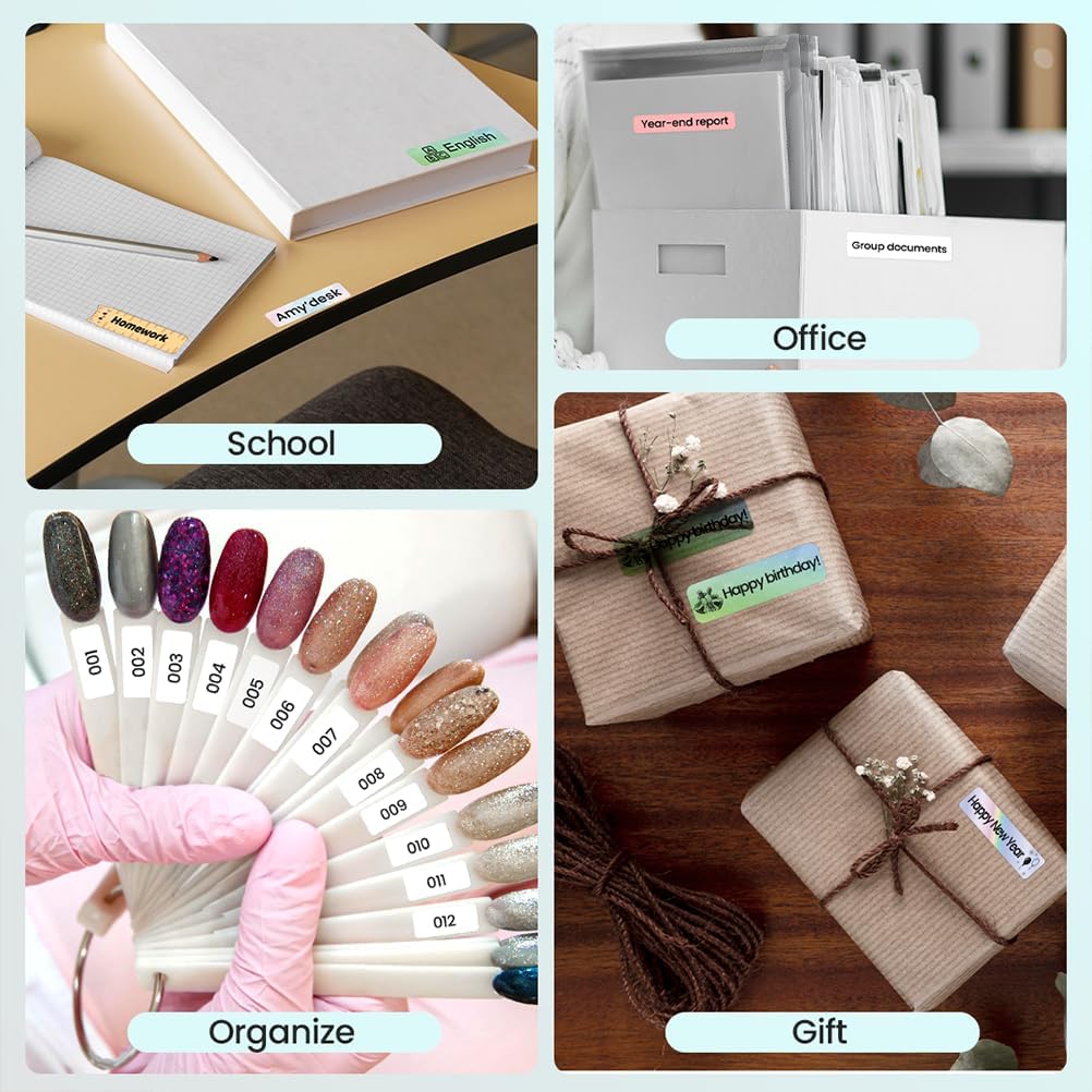 Phomemo D30 Label Maker Machine, Portable Bluetooth Mini Label Printer, Smart Phone Handheld Thermal Sticker Small Labeler Multiple Templates Font Icon Inkless for Home Office