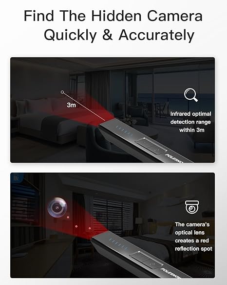 Hidden Camera Detectors, Bug Detector Anti Spy Camera Finder, GPS Tracker Detector Hidden Device Detector 6 Modes for Travel, Car, Bathroom,Office, Hotel, P18 Mix