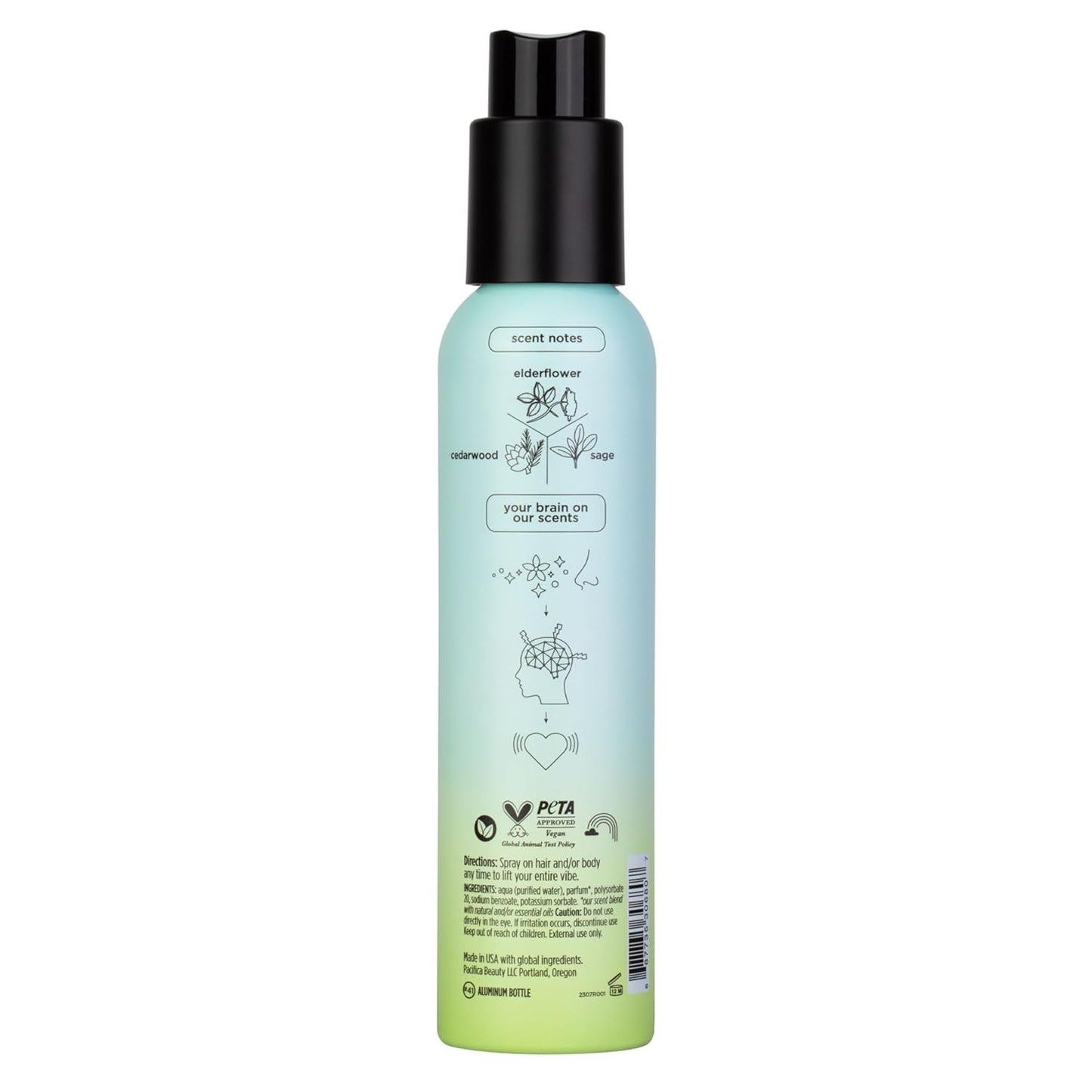 Pacifica Hair Mist Perfume & Full Body Spray for Women - Montana Sky Body Mist Fragrance w/Cedarwood, Elderflower, Black Pepper, Sage & Sandalwood Clean Beauty Alcohol-Free, Vegan & Cruelty-Free 5 oz