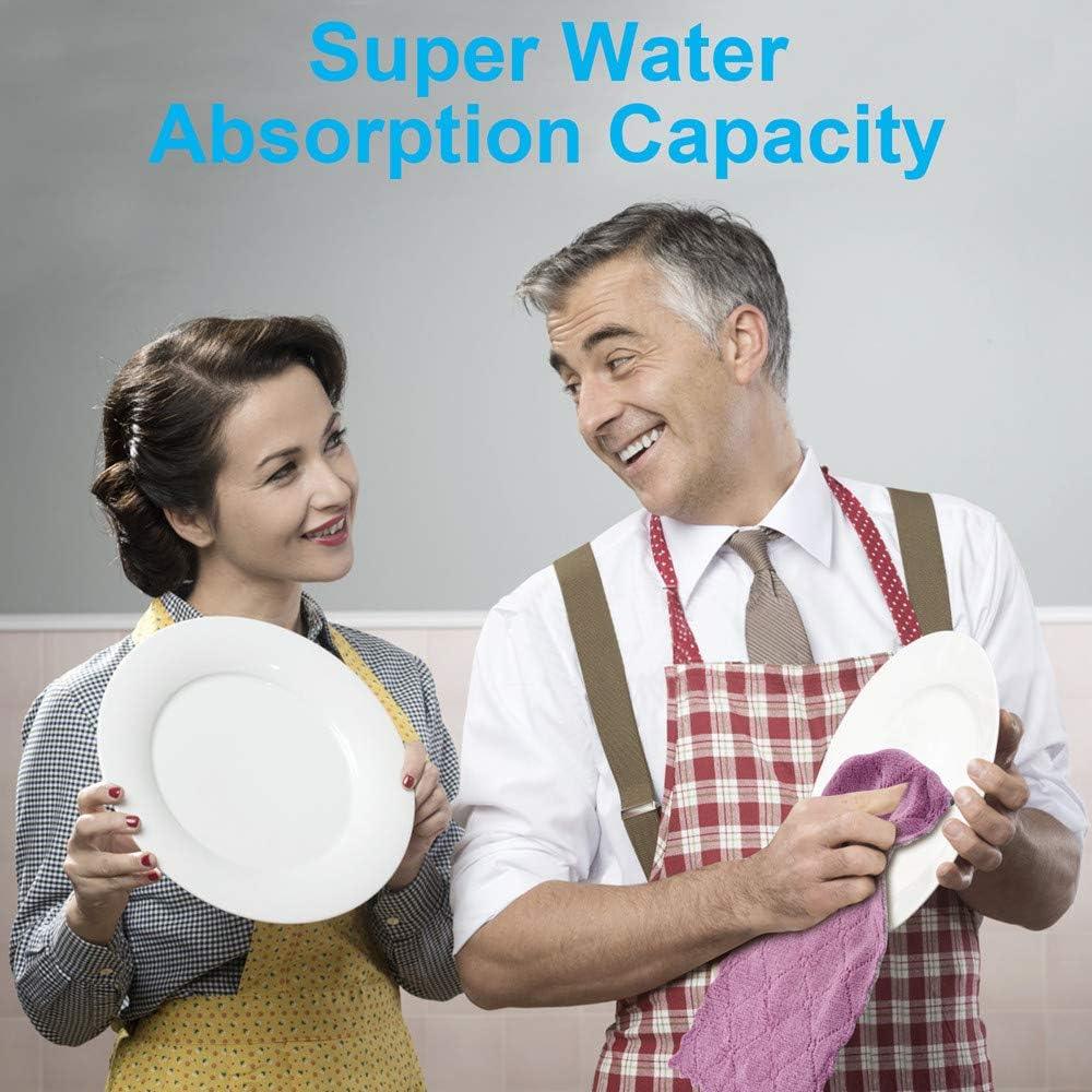 12PCS Double-Sided Microfiber Kitchen Towels, Reusable Cleaning Cloths 10x6