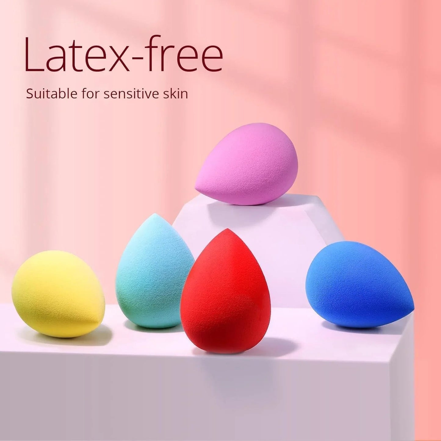 5 Pcs Latex-Free Makeup Sponge Set for Blending Foundation, Liquid, Cream & Powder