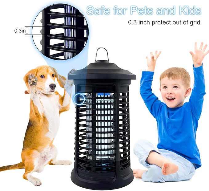 Electric Bug Zapper Indoor/Outdoor, 4200V High Powered Mosquito Zappers Killer, Waterproof Insect Fly Swatter Zapper Mosquito Trap Outdoor, Fly Traps, Insect Killer for Home,Garden,Backyard, Camping