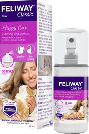 FELIWAY Classic Cat Calming Spray, 60ml - Comforts Cats at Home and On the Go and Helps to Calm During Travel