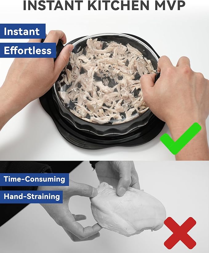 Chicken Shredder Tool Twist for Kitchen, Manual Chicken Breast Grinder Machine for Ground Food, Meat & Vegetables (Elegant Black)