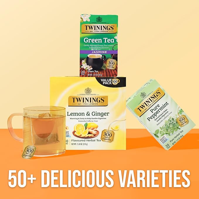 Twinings of London Flavoured Herbal Tea Lemon & Ginger 100 pckts