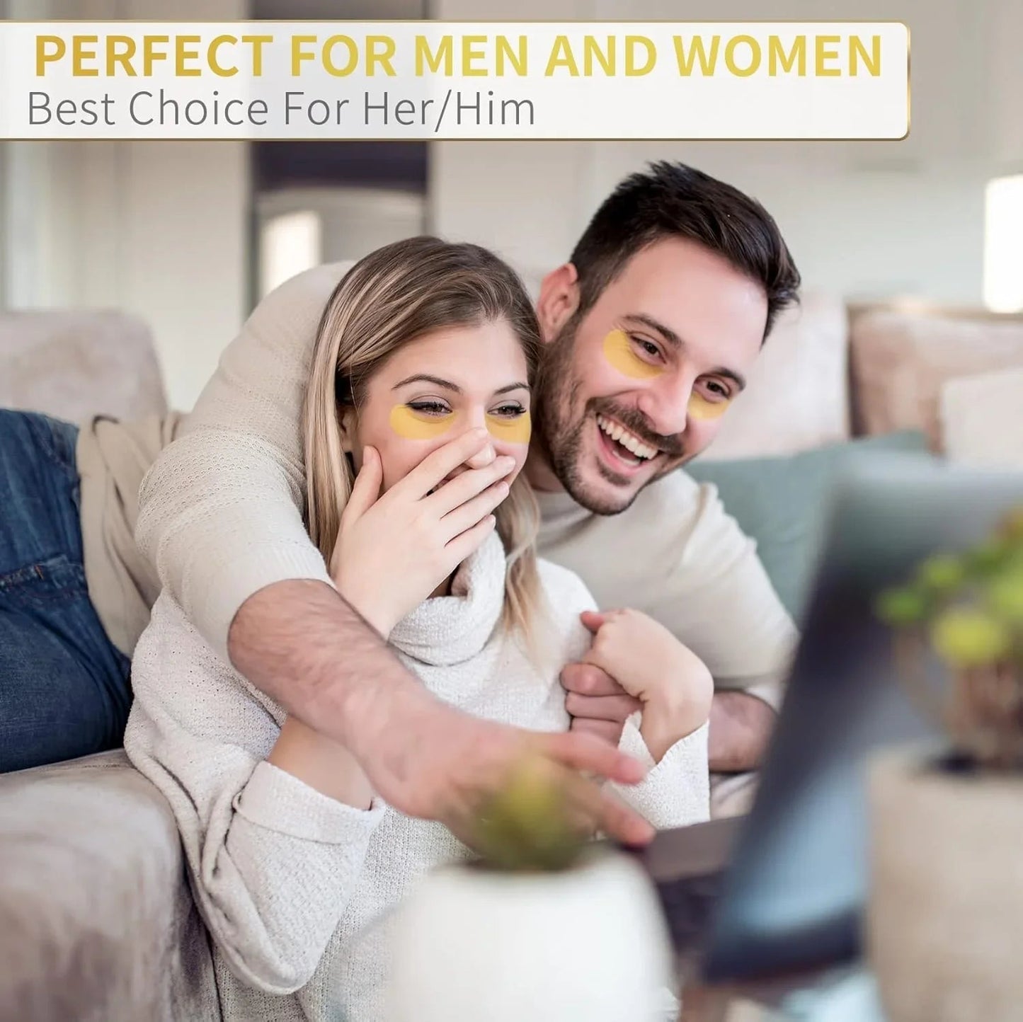 24K Gold Under Eye Patches – 60pcs for Dark Circles, Puffiness & Wrinkles Care