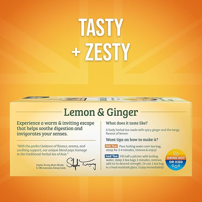 Twinings of London Flavoured Herbal Tea Lemon & Ginger 100 pckts