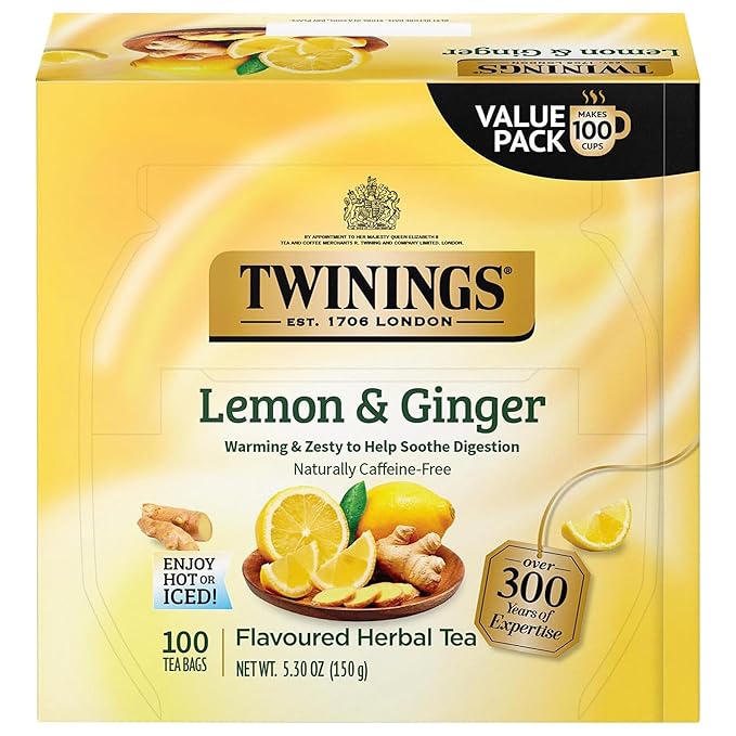 Twinings of London Flavoured Herbal Tea Lemon & Ginger 100 pckts