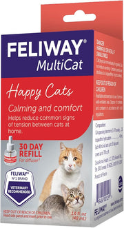 FELIWAY MultiCat 30 Day Cat Calming Refill for Pheromone Diffuser, 48ml - 1x 30 Day - Helps Reduce Conflicts and Signs of Tension in Multi-Cat Households