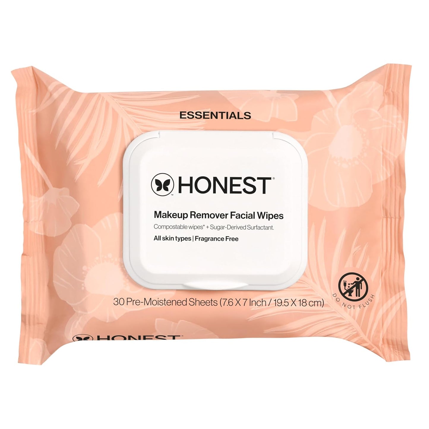 Honest Beauty Fragrance-Free Makeup Remover Wipes | Hypoallergenic, Plant-Based, 30 Count