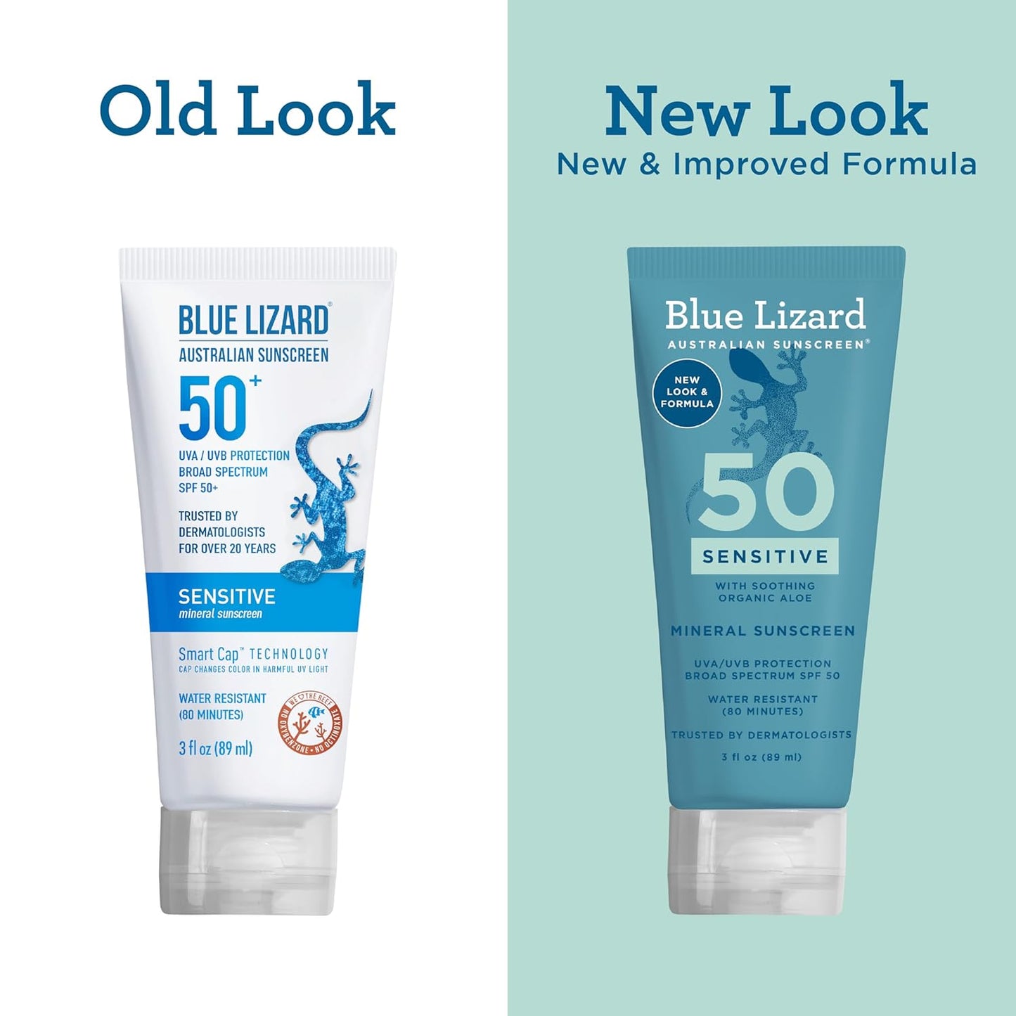 Blue Lizard Sensitive SPF 50+ Mineral Sunscreen, Water Resistant, 3 oz, Fragrance Free