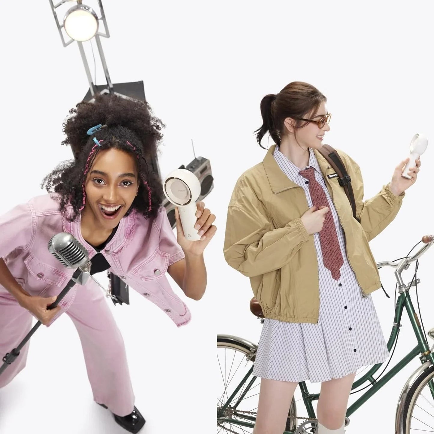 JISULIFE Turbo Handheld Fan, 4000mAh, 5 Speeds, USB Rechargeable – Brown