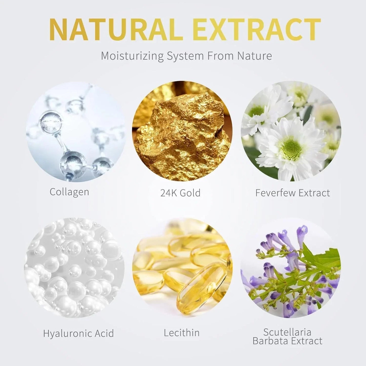 24K Gold Under Eye Patches – 60pcs for Dark Circles, Puffiness & Wrinkles Care