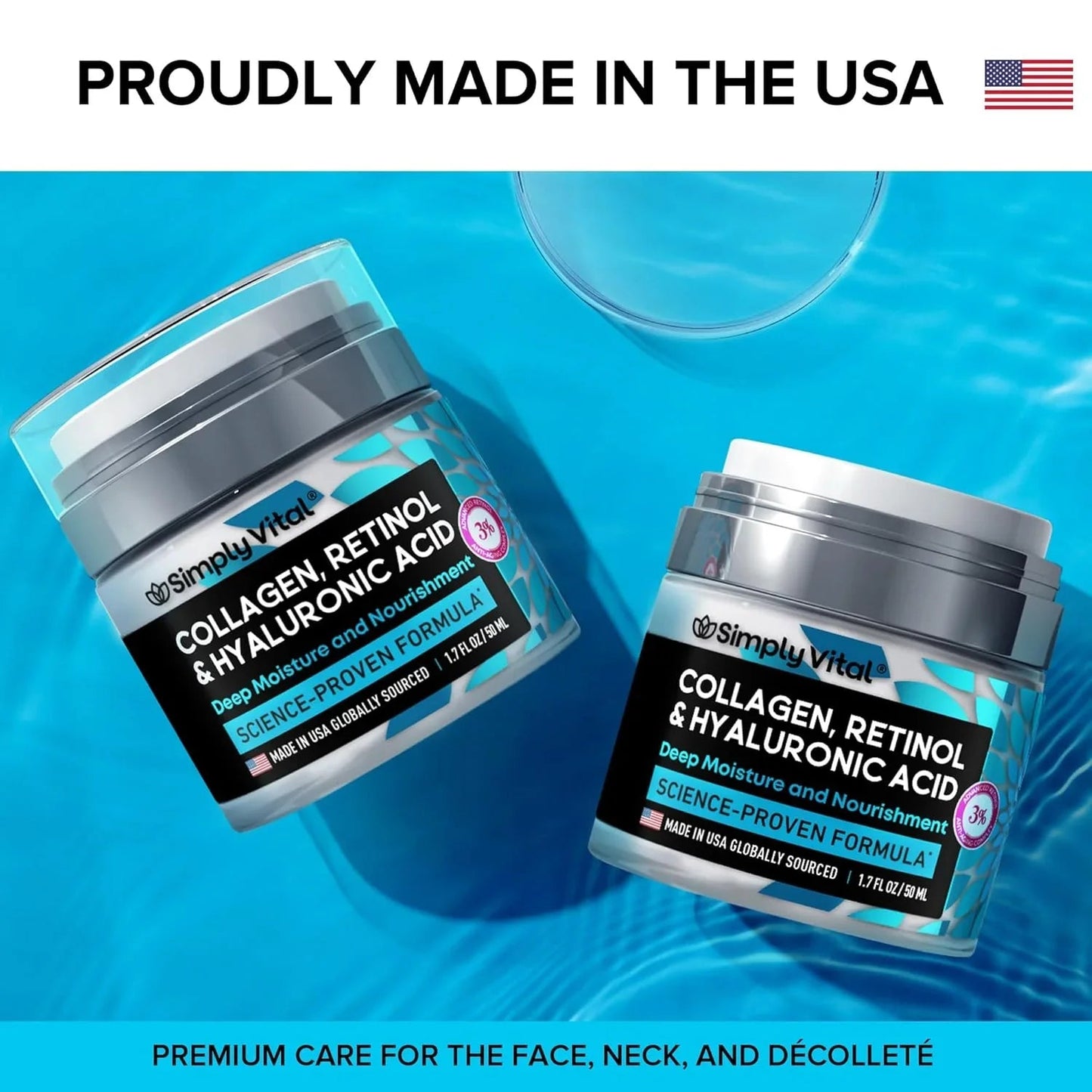SimplyVital Anti-Aging Collagen, Retinol & Hyaluronic Face Cream – 1.7 fl.oz.