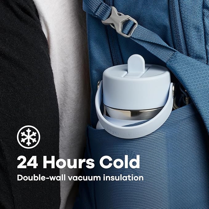 Hydro Flask 32 Oz Wide Flex Straw Cap Bottle - Insulated Stainless Steel - Wide Straw Lid, Non Spill, Leakproof in Black