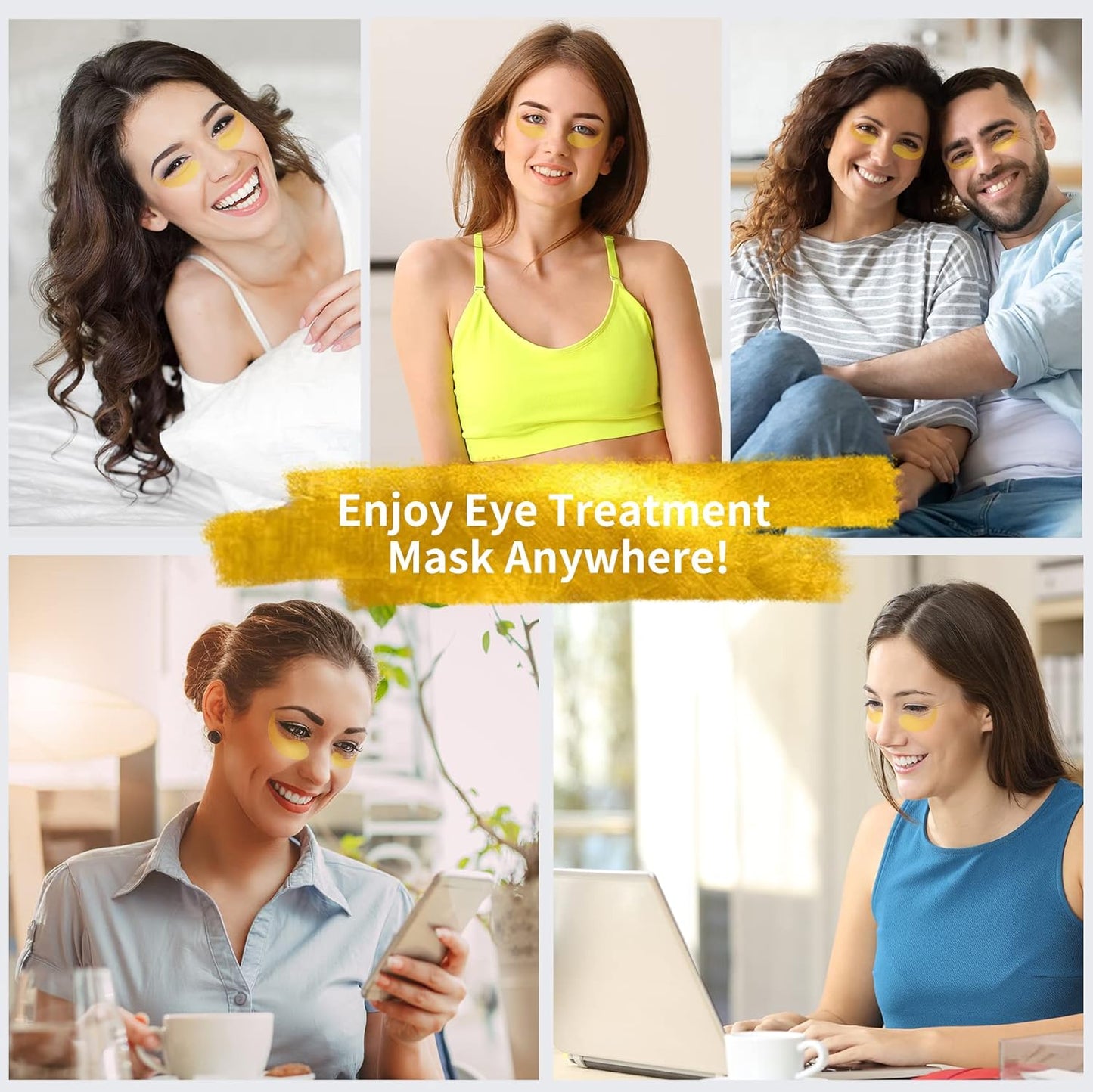 24K Gold Under Eye Patches – 60pcs for Dark Circles, Puffiness & Wrinkles Care