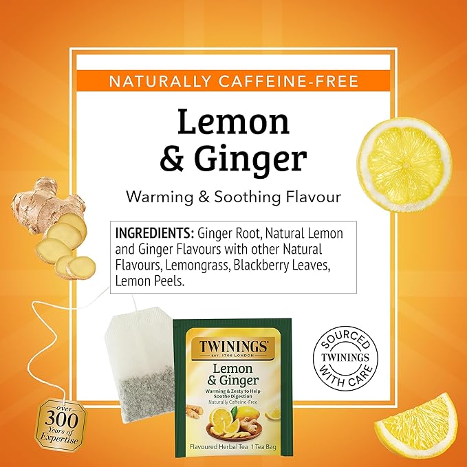 Twinings of London Flavoured Herbal Tea Lemon & Ginger 100 pckts
