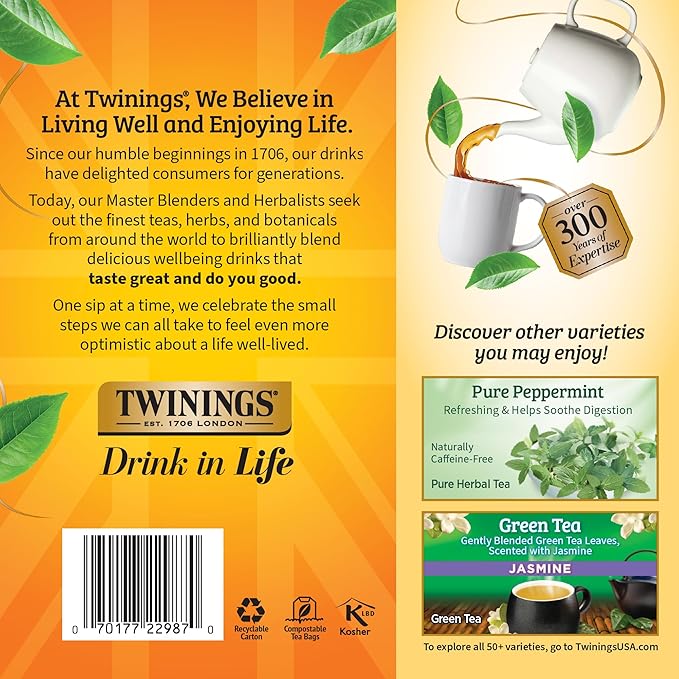 Twinings of London Flavoured Herbal Tea Lemon & Ginger 100 pckts