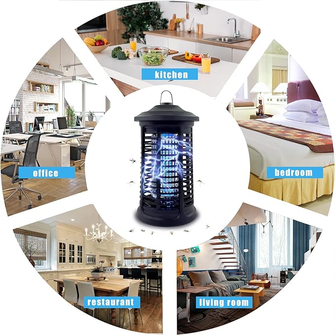 Electric Bug Zapper Indoor/Outdoor, 4200V High Powered Mosquito Zappers Killer, Waterproof Insect Fly Swatter Zapper Mosquito Trap Outdoor, Fly Traps, Insect Killer for Home,Garden,Backyard, Camping