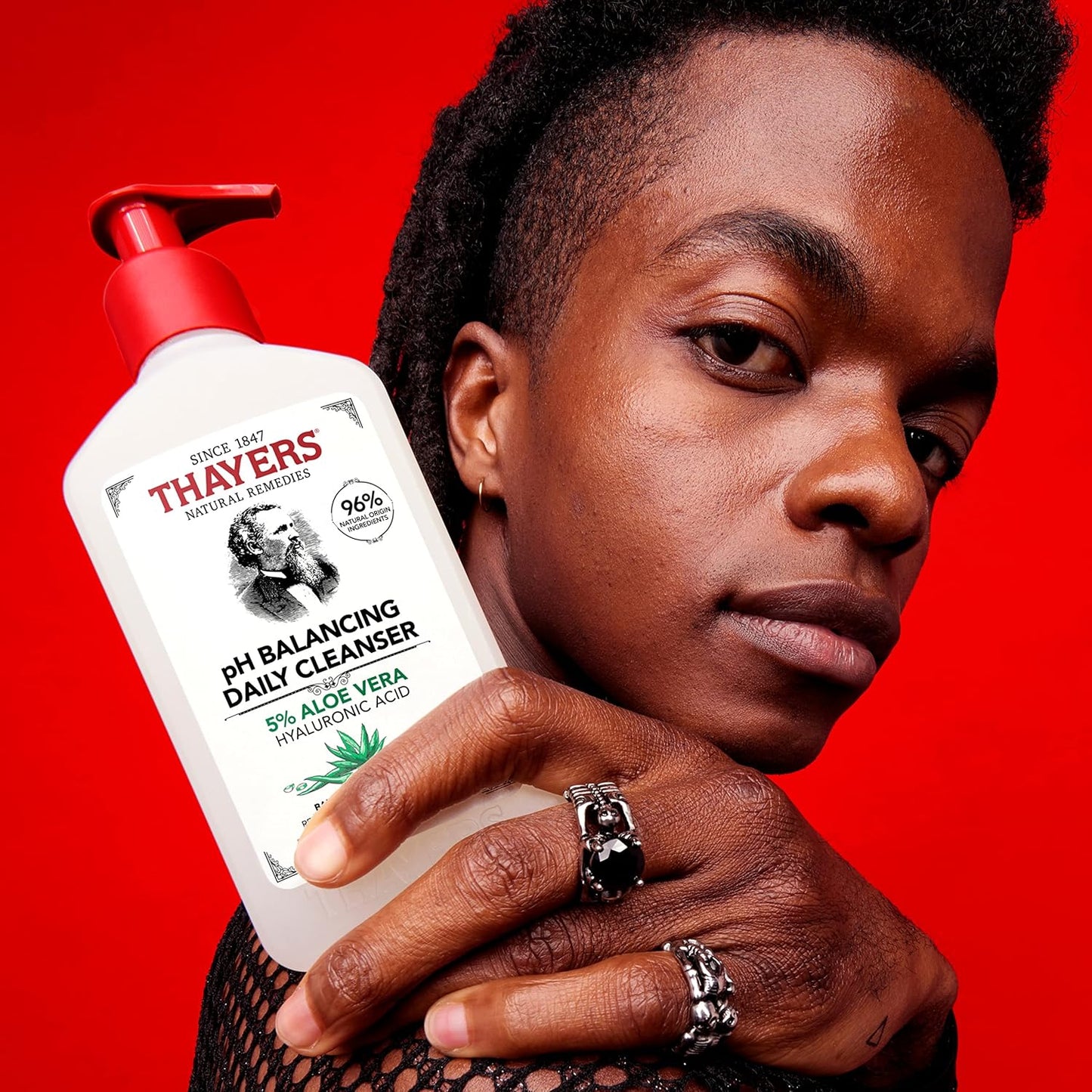 THAYERS pH Balancing Daily Cleanser, Face Wash with Aloe Vera 8 FL Oz.