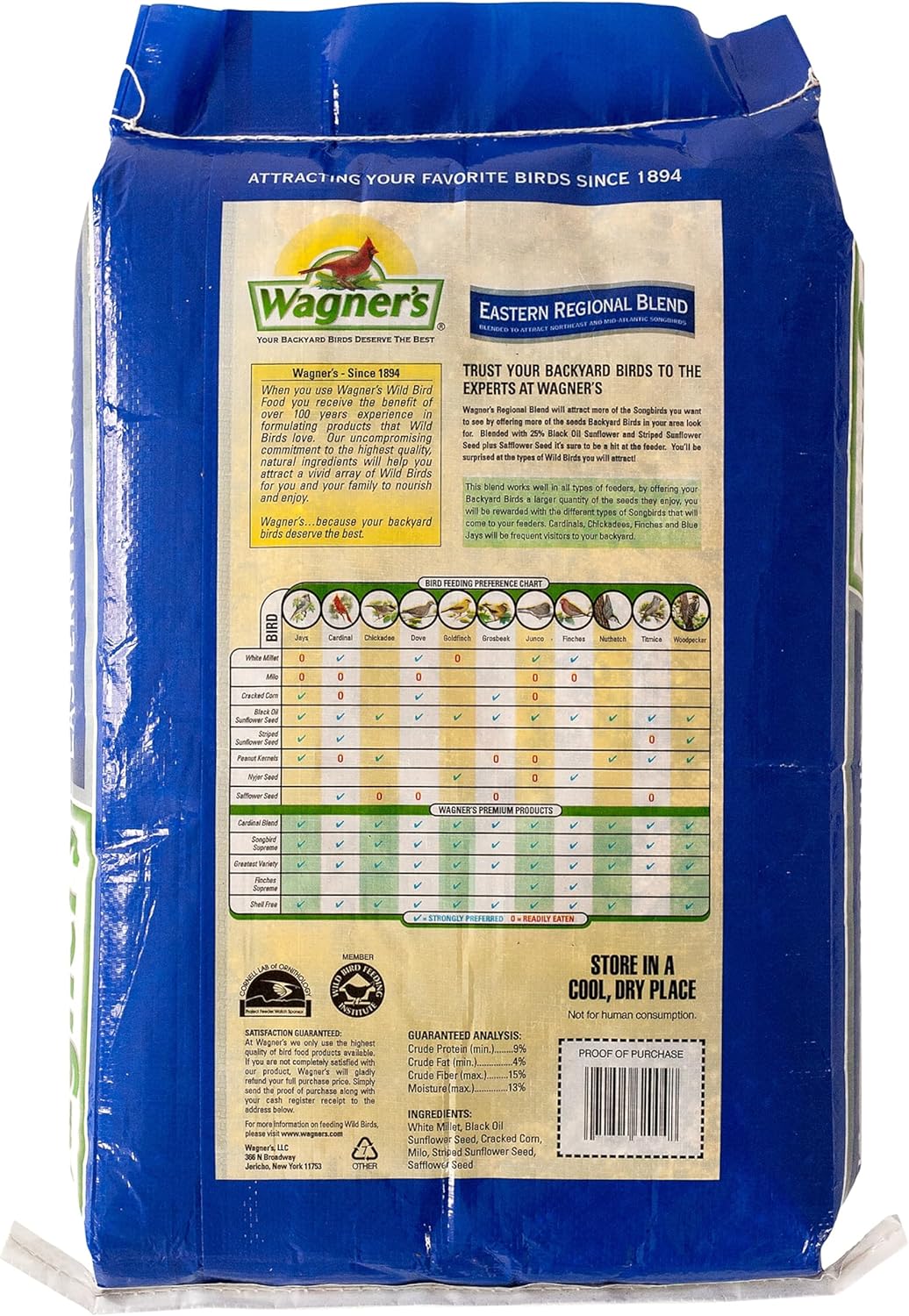 Wagner's 62004 Eastern Regional Wild Bird Food, 20-Pound Bag