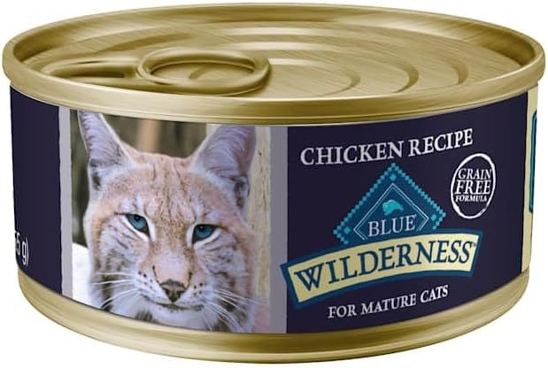 Blue Buffalo Wilderness High-Protein Grain-Free Wet Food For Adult Cats 7+, Chicken Recipe, 5.5-oz., 24-count