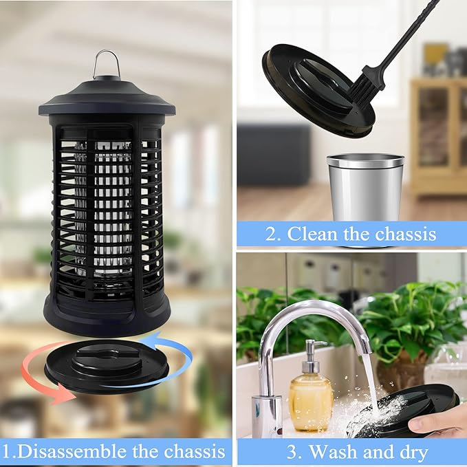 Electric Bug Zapper Indoor/Outdoor, 4200V High Powered Mosquito Zappers Killer, Waterproof Insect Fly Swatter Zapper Mosquito Trap Outdoor, Fly Traps, Insect Killer for Home,Garden,Backyard, Camping