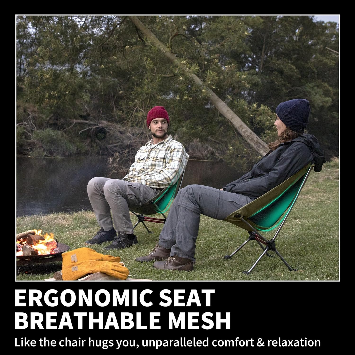 Naturehike YL08 Ultralight Camping Chair, 2.12 LBS Portable Backpacking Chair with Anti-Sinking Feet, Lightweight Compact Collapsible Camp Chair Folding Hiking Chair