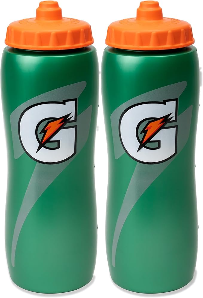 Gatorade 32 Oz Squeeze Water Sports Bottle - Pack of 2 - New Easy Grip Design