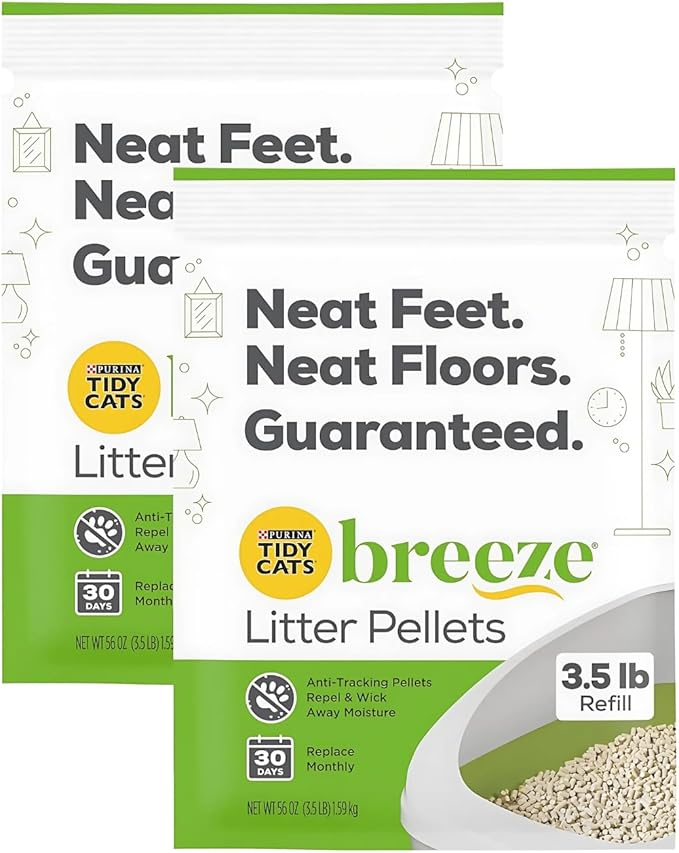 Purina Tidy Cats Litter, Breeze Litter Pellets to be Used with Breeze Litter System, Prevents Dust and Tracking, 3.5 LB Each (Pack of 2)