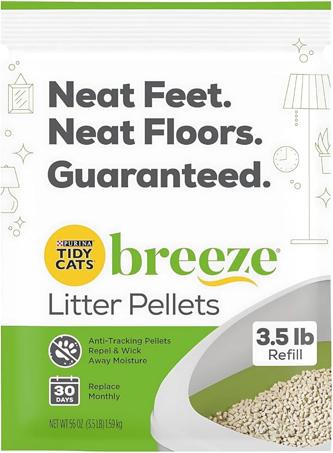 Purina Tidy Cats Litter, Breeze Litter Pellets to be Used with Breeze Litter System, Prevents Dust and Tracking, 3.5 LB Each (Pack of 2)