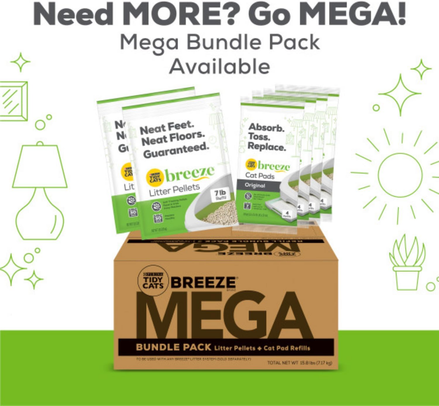 Purina Tidy Cats Litter, Breeze Litter Pellets to be Used with Breeze Litter System, Prevents Dust and Tracking, 3.5 LB Each (Pack of 2)