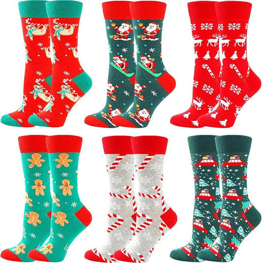 Christmas Socks for Women Crazy Funny Dress Colorful Novelty Crew Cute Socks Christmas Gifts for Women Girls