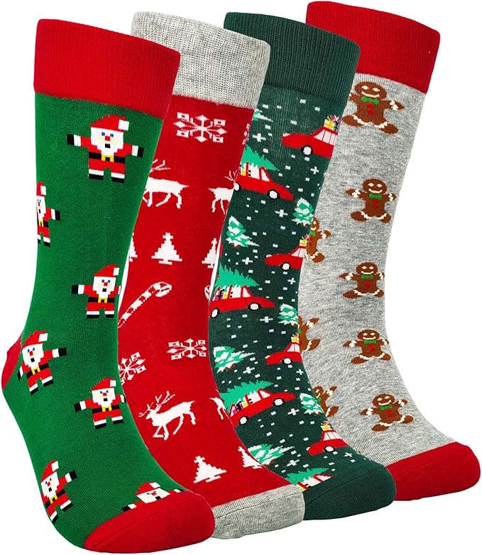 Mens Fun Patterned Dress Socks Funny Novelty Crazy Design Cotton Socks Gift for Men