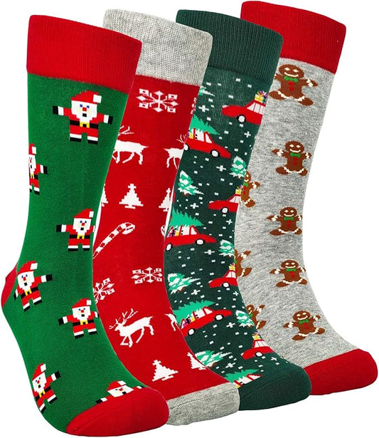 Mens Fun Patterned Dress Socks Funny Novelty Crazy Design Cotton Socks Gift for Men