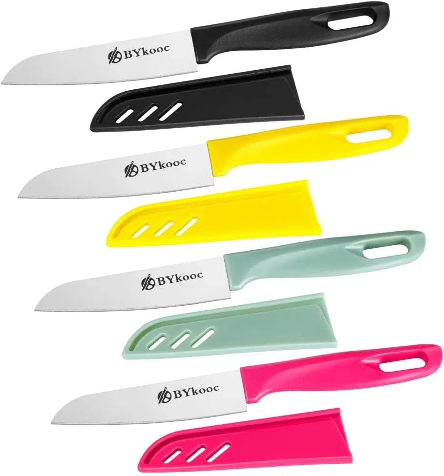 8-Piece Paring Knife Set – German Steel with Sheaths & Ergonomic Handles