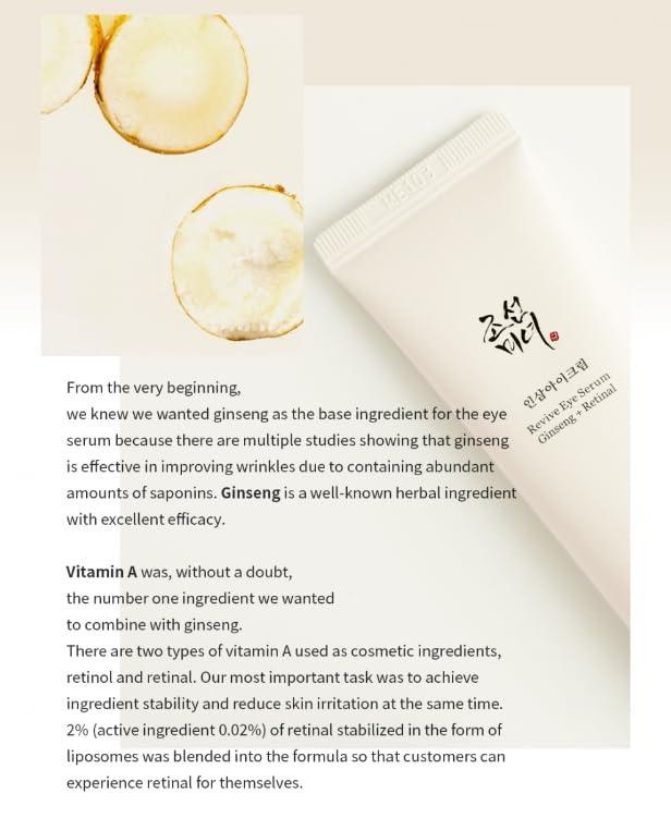 Joseon Revive Eye Serum with Retinal & Niacinamide for Puffy Eyes, Wrinkles, Dark Circles