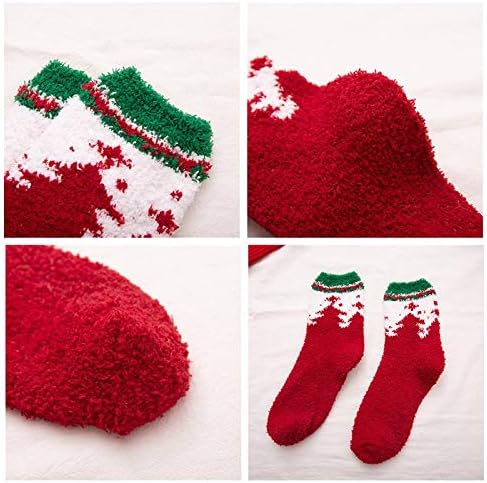 Christmas Fuzzy Socks for Women Girls Gifts Cute Fun Cozy Fluffy Winter Warm Slipper Xmas Holiday Socks