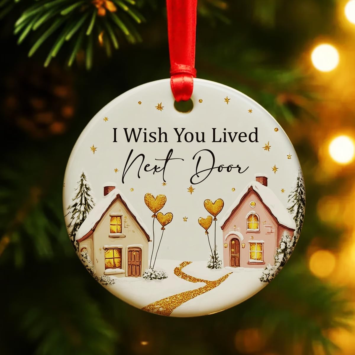 Besties Gifts Christmas Ornament for Friends BFF Soul Sister, We'll be Friends Until We're Old and Senile Ornament for Christmas Tree