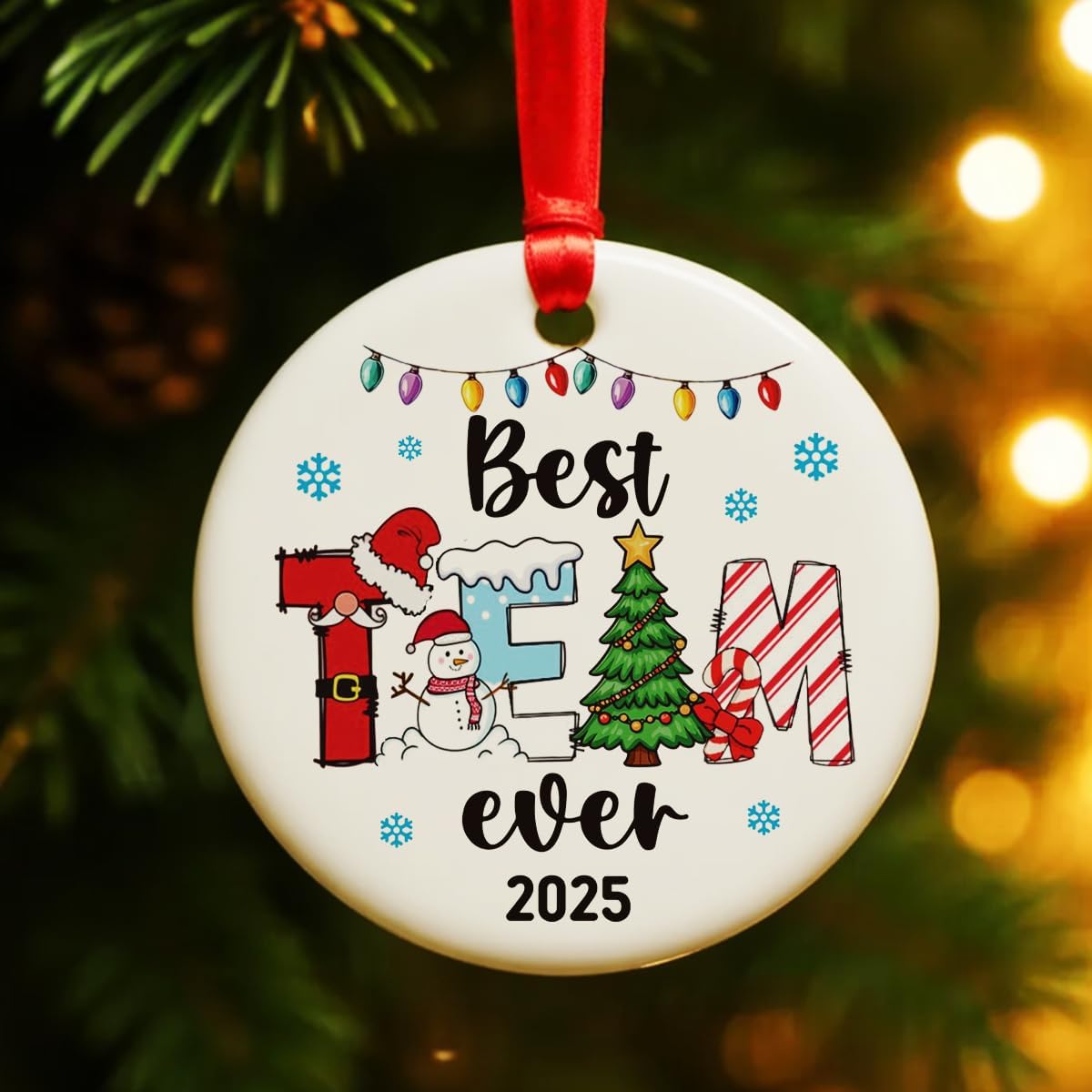 Besties Gifts Christmas Ornament for Friends BFF Soul Sister, We'll be Friends Until We're Old and Senile Ornament for Christmas Tree
