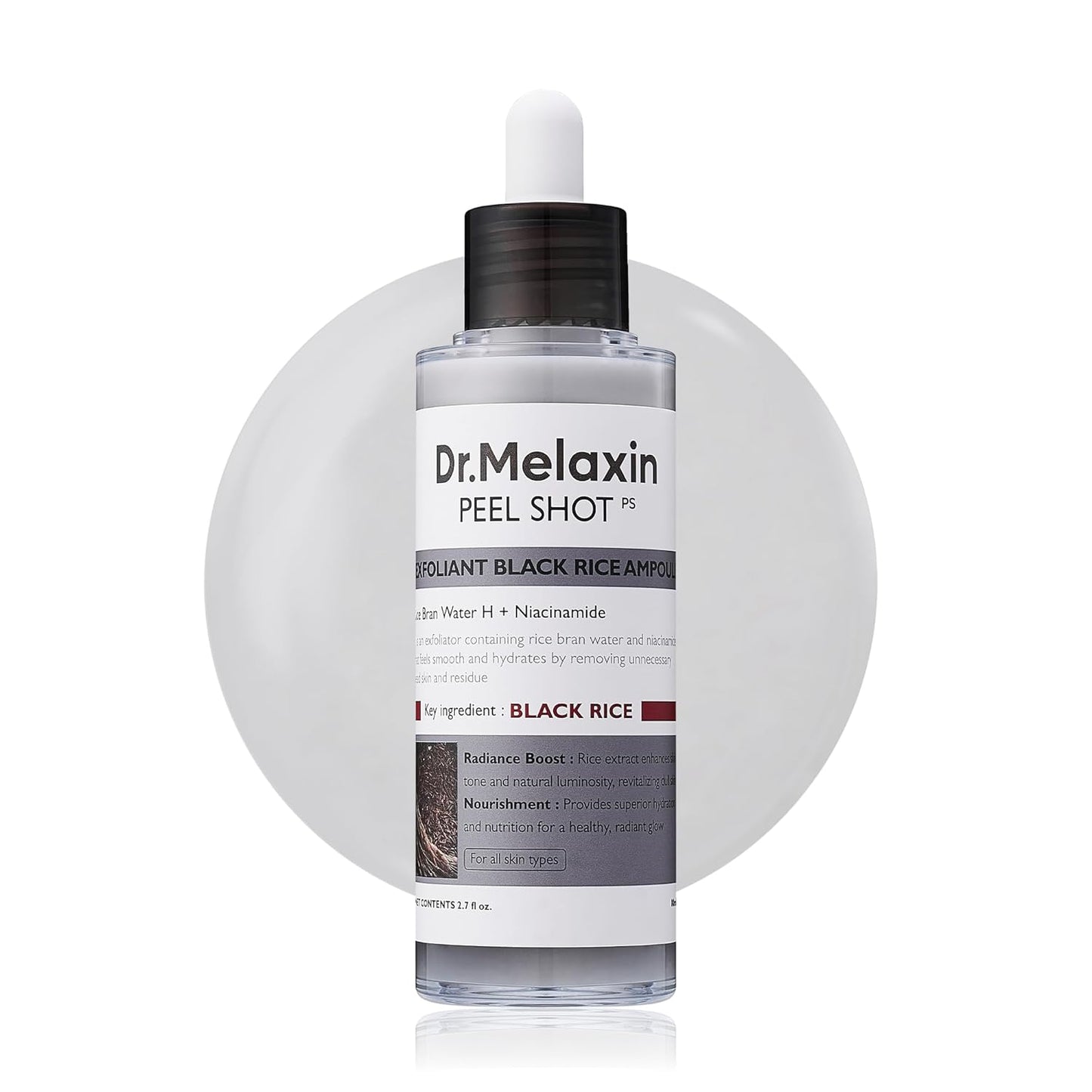 Peel Shot Glow Black Rice Ampoule - Soft Exfoliating Scrub & Blackhead Remover 80ml