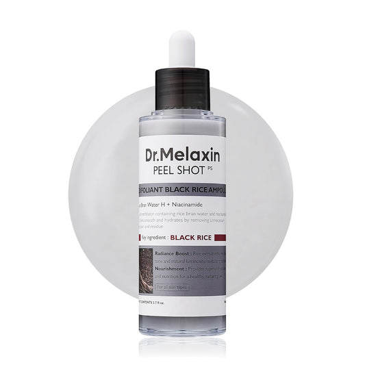Peel Shot Glow Black Rice Ampoule - Soft Exfoliating Scrub & Blackhead Remover 80ml
