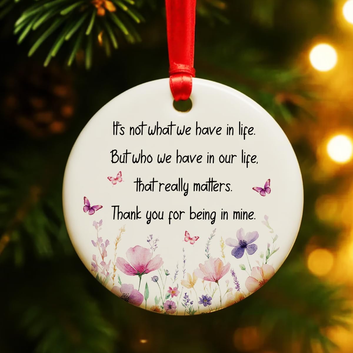 Besties Gifts Christmas Ornament for Friends BFF Soul Sister, We'll be Friends Until We're Old and Senile Ornament for Christmas Tree