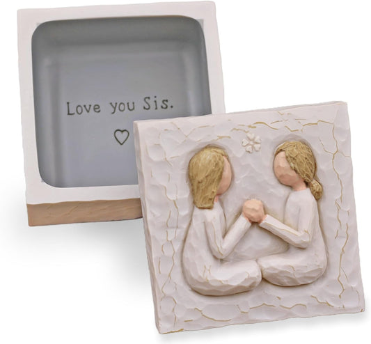 Birthday Gifts for Women, Sister Gifts, Friendship Gift, Best Friend Gift, Christmas Gifts for Sister, Sculpted Hand-Painted Keepsake Box