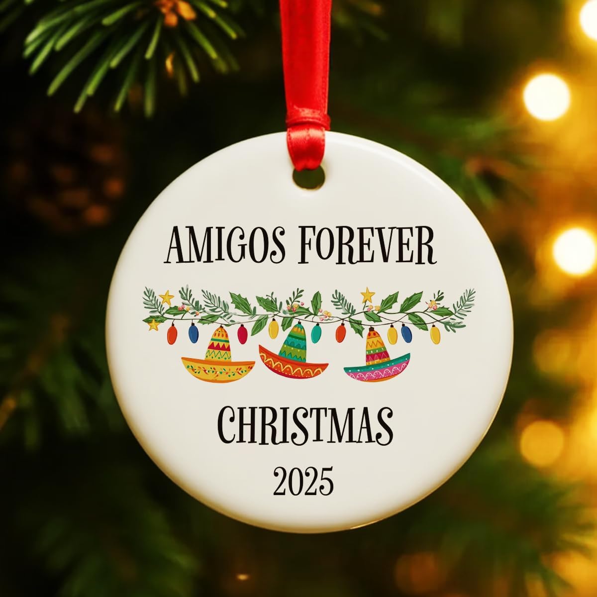 Besties Gifts Christmas Ornament for Friends BFF Soul Sister, We'll be Friends Until We're Old and Senile Ornament for Christmas Tree