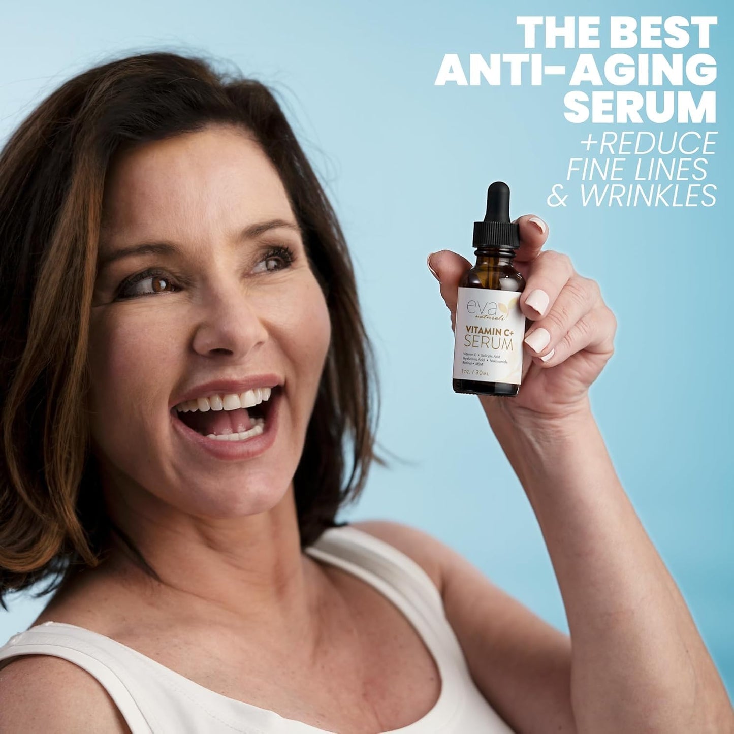 Eva Naturals Vitamin C Serum with Hyaluronic Acid - Anti-Aging, Acne & Dark Spot Care