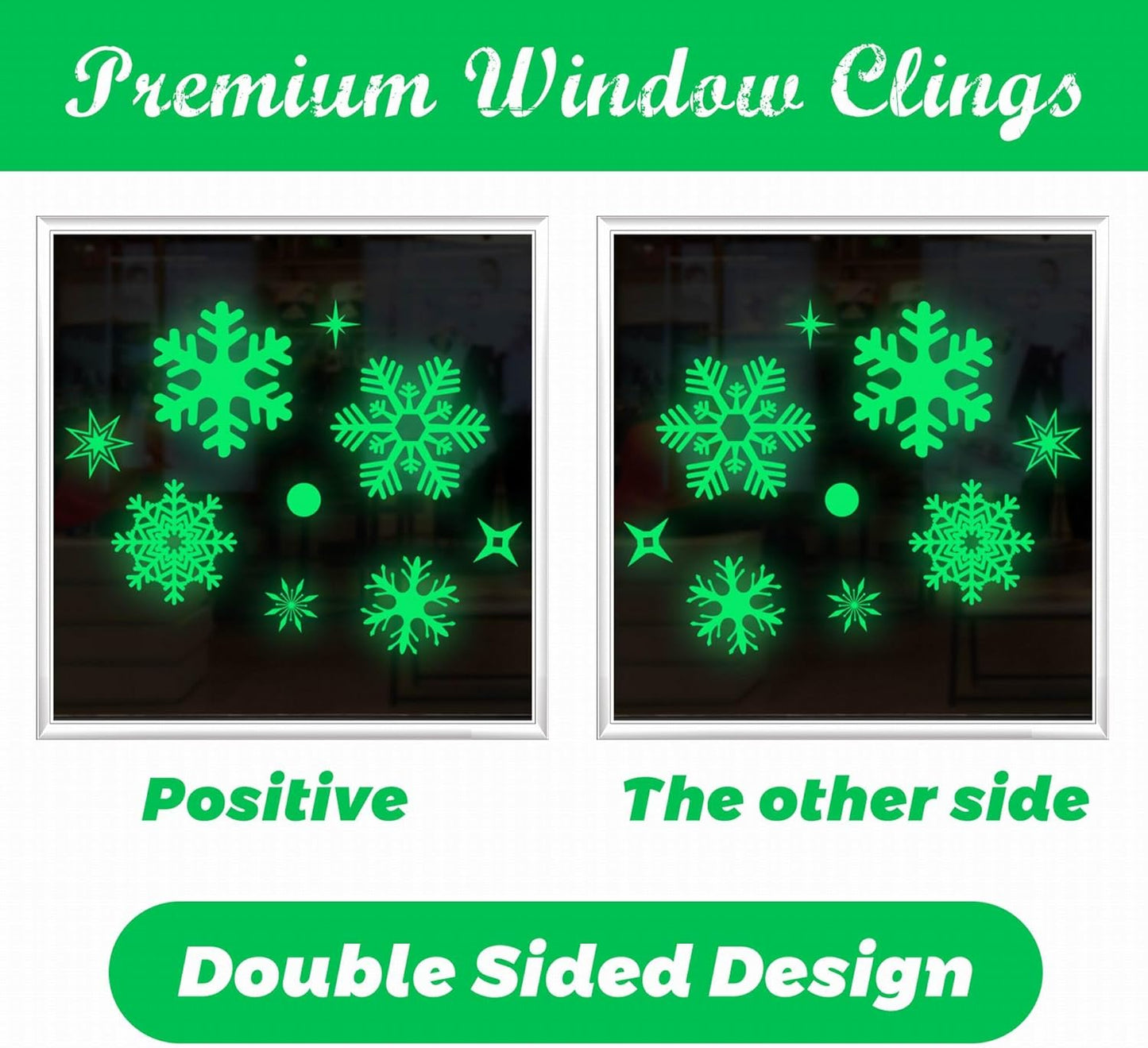 93 Pcs Christmas Window Clings – Holiday Decorations & Decals Christmas Stickers for Glass, Doors & Mirrors – Xmas Decoration Removable Christmas Decor